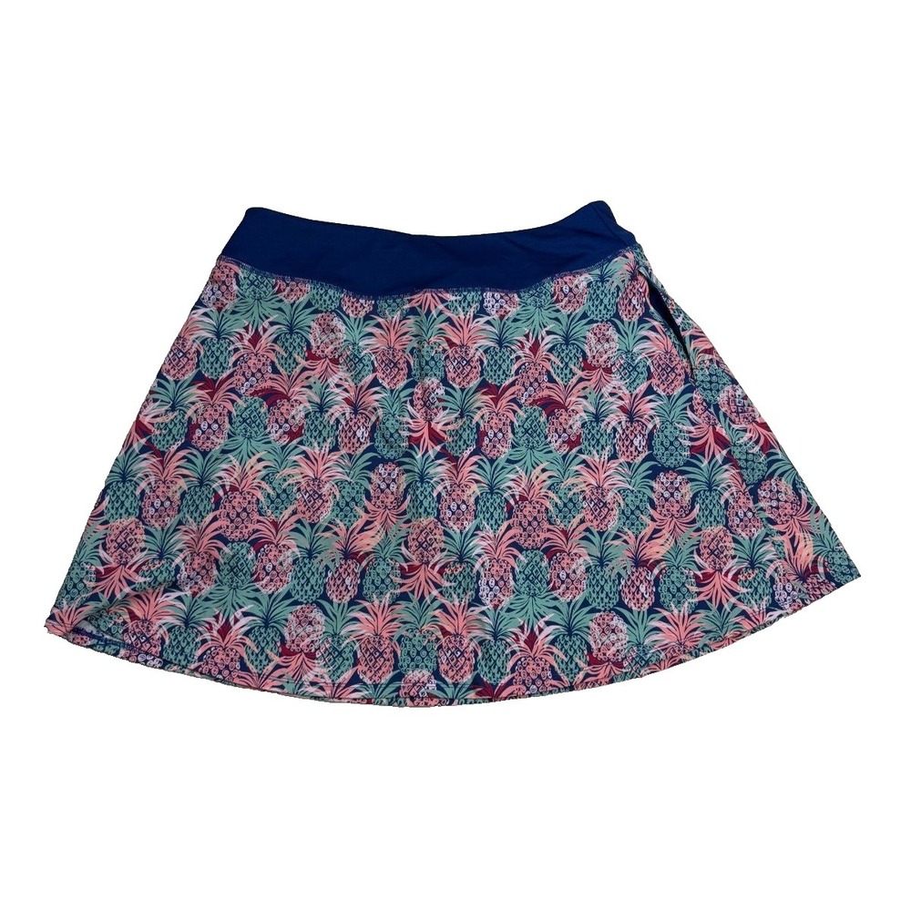 18 Birdies Multi Pineapple Print Multicolor Golf Pickleball Tennis  Skort XLarge